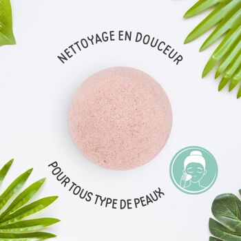 Eponge konjac visage fleur de cerisier 100% naturelle. 3