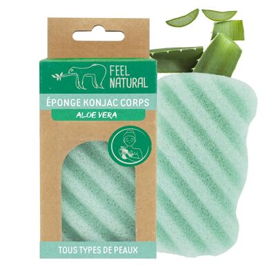 Eponge konjac corps aloe vera 100% naturelle.