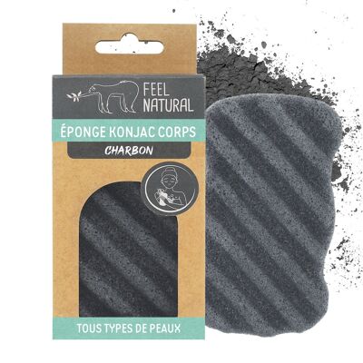 Eponge konjac corps charbon 100% naturelle.