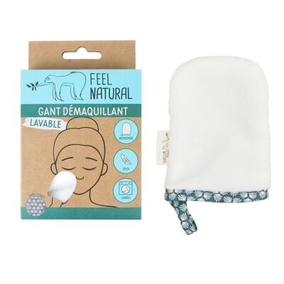 Washable make-up remover glove in ultra-soft microfiber.