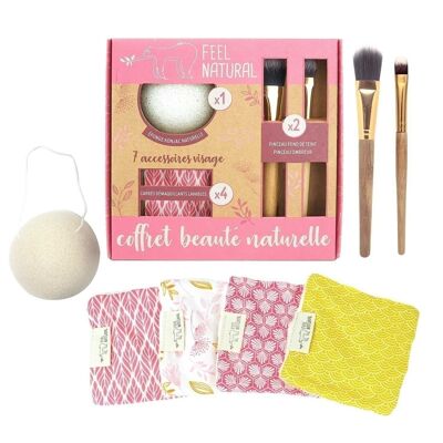 Scatola di 7 accessori rosa per il viso