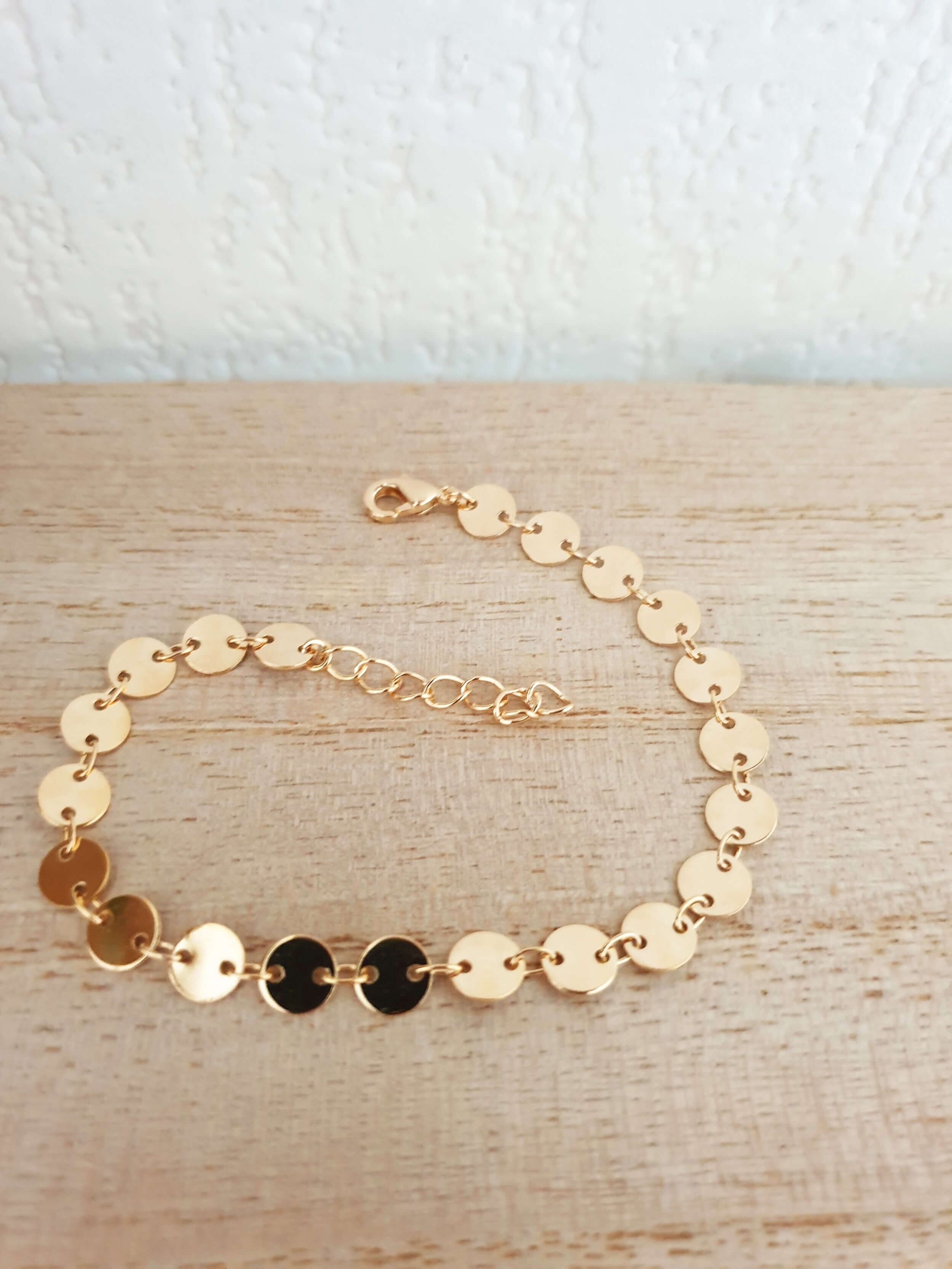 Bracciale placcato oro con losanghe lisce