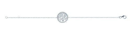 Bracelet en argent 925/1000 rhodié et oxydes de zirconium,avec motif "arbre de vie"