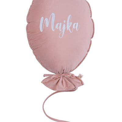 BALLOON PILLOW DELUX NATURAL ROSE PERSONALIZED ECRU