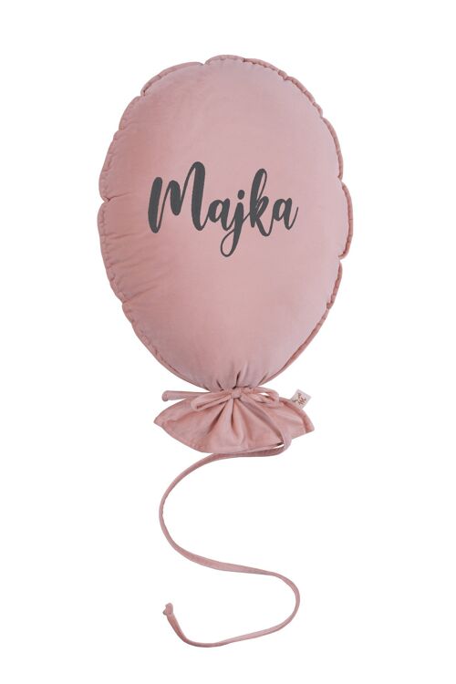 BALLOON PILLOW DELUX NATURAL ROSE PERSONALIZED GRAPHITE