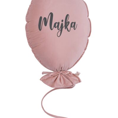 BALLOON PILLOW DELUX NATURAL ROSE PERSONALIZED GRAPHITE
