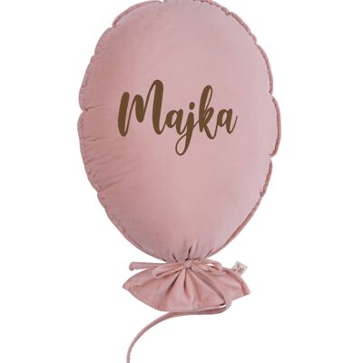 BALLOON PILLOW DELUX NATURAL ROSE PERSONALIZED CARAMEL