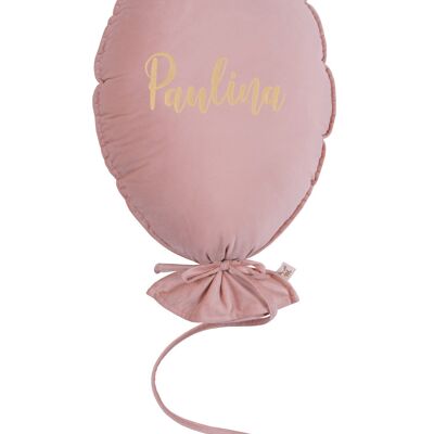 ALMOHADA GLOBO DELUX ROSA NATURAL PERSONALIZADA ORO CLARO