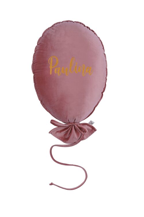 BALLOON PILLOW DELUX BLUSH ROSE PERSONALIZED GOLD
