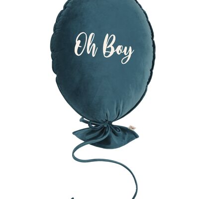 BALLOON PILLOW DELUX  CRYSTAL TEAL OH BOY ECRU