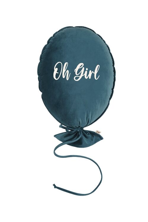 BALLOON PILLOW DELUX  CRYSTAL TEAL OH GIRL ECRU