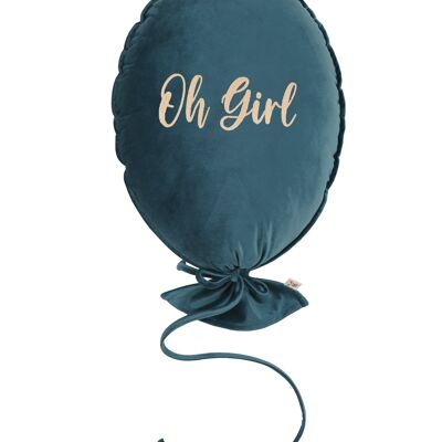 BALLOON PILLOW DELUX  CRYSTAL TEAL OH GIRL LIGHT GOLD