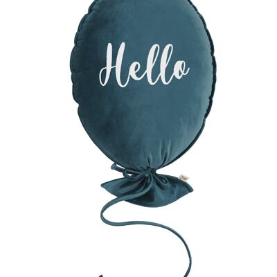 BALLOON PILLOW DELUX  CRYSTAL TEAL HELLO ECRU