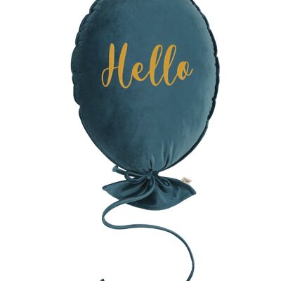 BALLOON PILLOW DELUX  CRYSTAL TEAL HELLO GOLD
