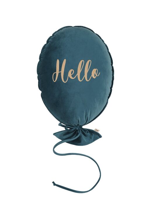 BALLOON PILLOW DELUX  CRYSTAL TEAL HELLO  LIGHT GOLD