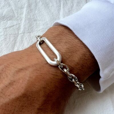Stainless Steel Chain Bracelet, Silver Chain Bracelet, Silver Bracelet, Gift for Him, Made in Greece.