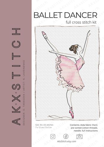 Kit de point de croix danseuse de ballet 2