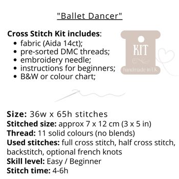 Kit de point de croix danseuse de ballet 3