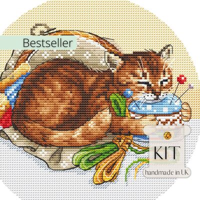 Kit de point de croix "The Stitcher's Assistant" chat