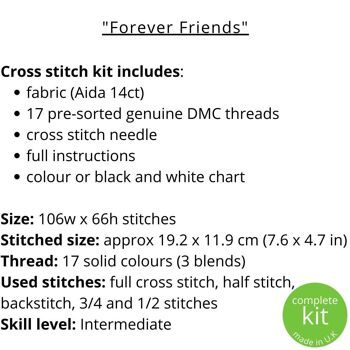 Forever Friends Kit de point de croix 3