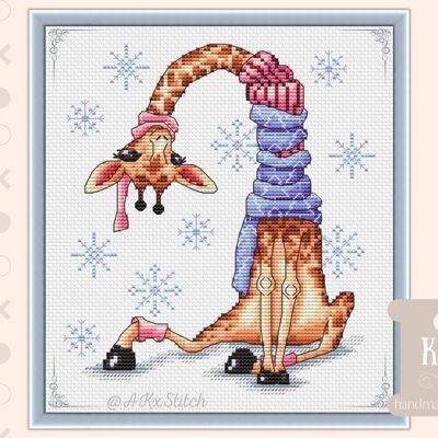 Giraffe in a Scarf Cross Stitch Kit