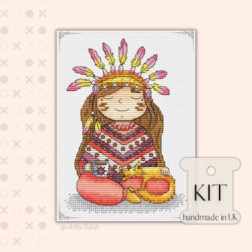 Indian “And Breathe” Cross Stitch Kit