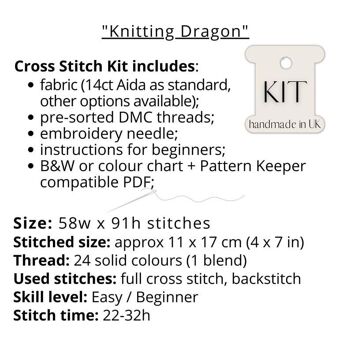 Kit de point de croix Dragon à tricoter 4