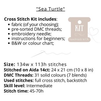 Kit point de croix tortue de mer 3