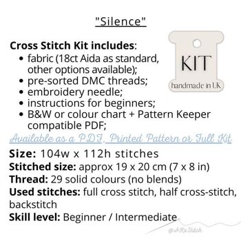 Kit point de croix Silence 3