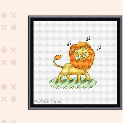 Singing Lion Cross Stitch Kit