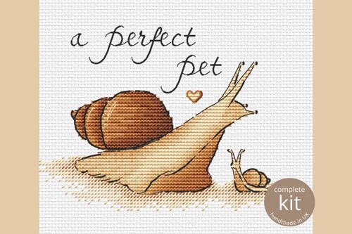 Snail “Perfect Pet” Cross Stitch Kit