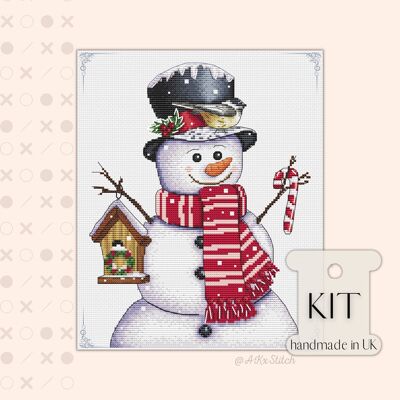 Snowman Cross Stitch Kit