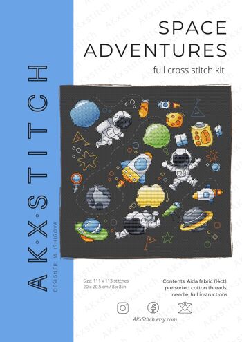 Kit point de croix aventures spatiales 2