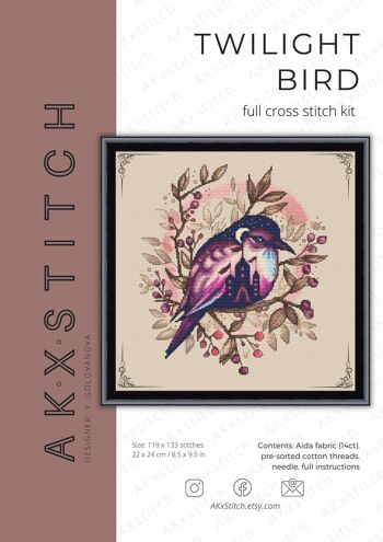 Twilight Fantasy Bird Kit de point de croix 2