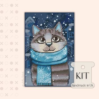 Kit de point de croix de chat de rêves d'hiver 1