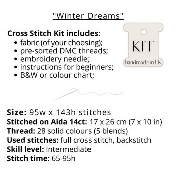 Kit de point de croix de chat de rêves d'hiver 3