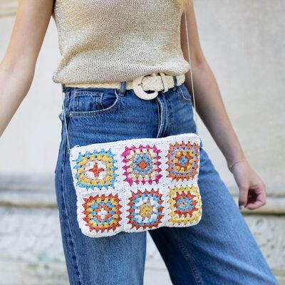 SELENA crochet cotton pouch