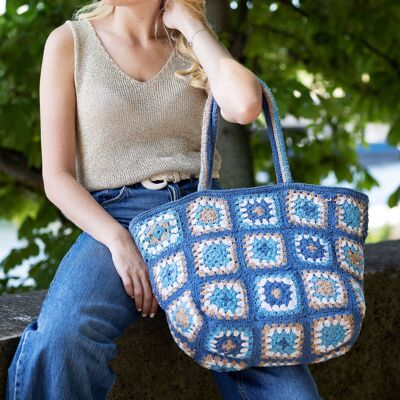 PATCHWORK ARIANE crochet cotton bag