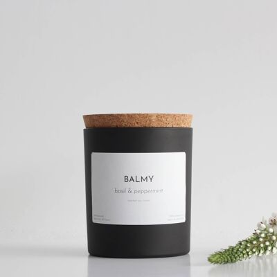 Basil & peppermint soy & essential oil candle (220g)