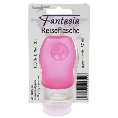 Flacone in silicone per contenuto 37 ml, rosa, con ventosa