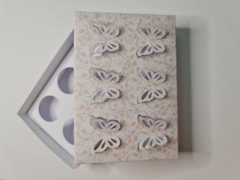 Boîte cadeau 6 x 1 oz avec couvercle - Pop Up Flower Plain White 5
