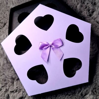 5 2oz Pot Hexagonal Gift Box - Blue & Blush Rose