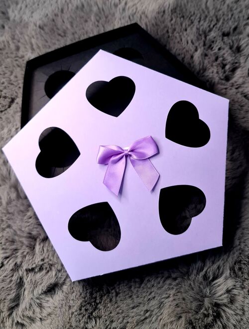 5 2oz Pot Hexagonal Gift Box - Valentine’s Day Pink Heart’s Hearts