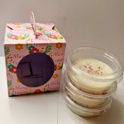 Gift Box for 3 x 2oz Deli Pots - Coral & Grey Butterfly