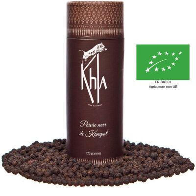 Schwarzer Kampot-Pfeffer IGP – Bio – Premium – in Körnern – 120 g