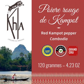 Poivre rouge de Kampot IGP - Biologique - Premium - en grains - 120g 2