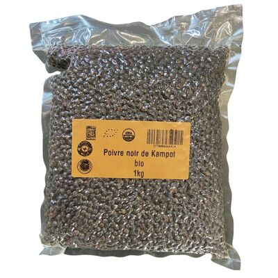 Pimienta negra Kampot IGP - Orgánica - Premium - en granos - 1kg