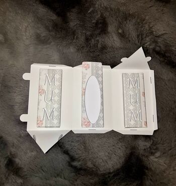 Boîte cadeau en forme de Toblerone pour 3 x 5 ou 10 Cell Snap bars - Fleur pop-up blanche unie 5