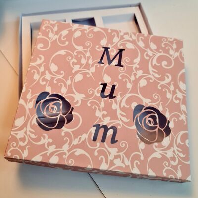 2 50 g Snap Bar & 3 Shapes Geschenkbox – Black & White Floral Mum