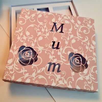 2 barras a presión de 50 g y caja de regalo de 3 formas - Corazones florales rosas del Día de la Madre